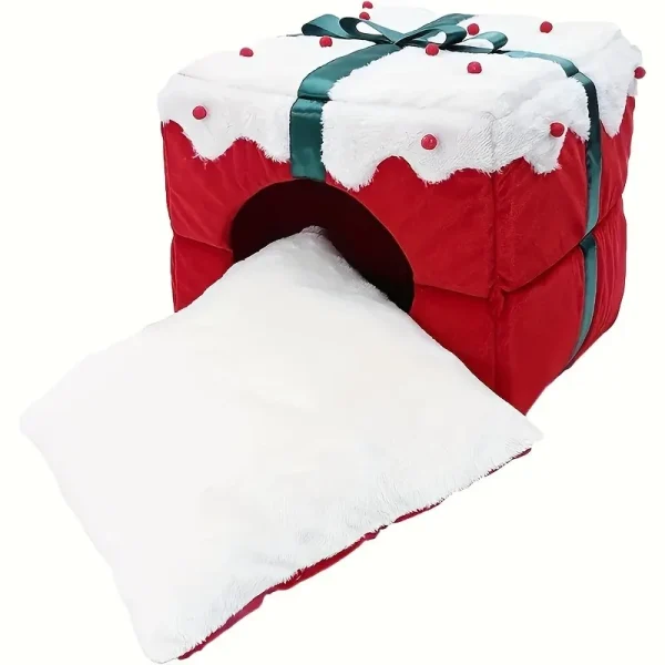 Cats Bed Warm Accessories Christmas Pet Supplies for Winter Dog Mat Products House Houses Habitats Things Goods Accessory Basket - Image 2