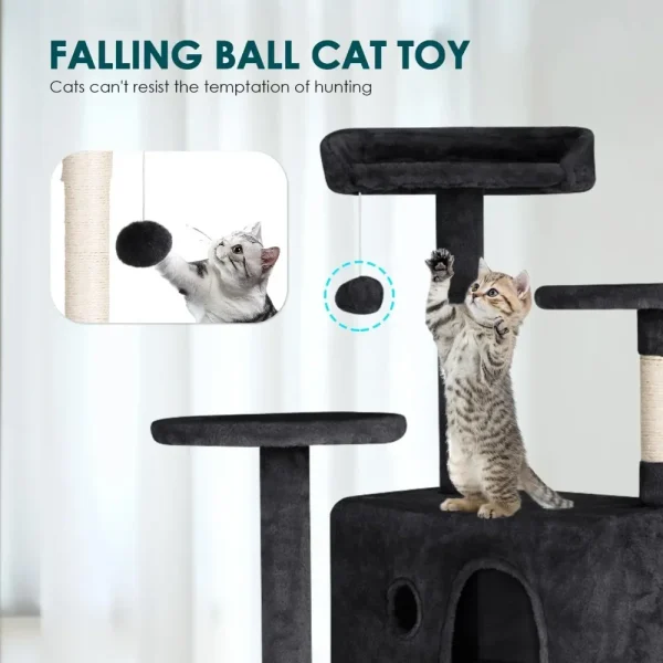 53 inches Cat Tower for Indoor Cats. Cat House with Replaceable and Removable Dangling Ball, Funny Toys - Image 3