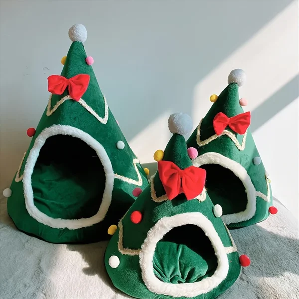 Houses for Cats Christmas Beds Winter Pet Supplies Warm Bed Puppy Accessories Things Cushions Accessory House Dog Habitats - Image 2