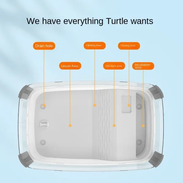 Plastic Transparency Turtle Tank House With Areas To Breed Feed Swim Bask Indoor Enclosure Water Turtles Cage Reptile Habitat - Image 4