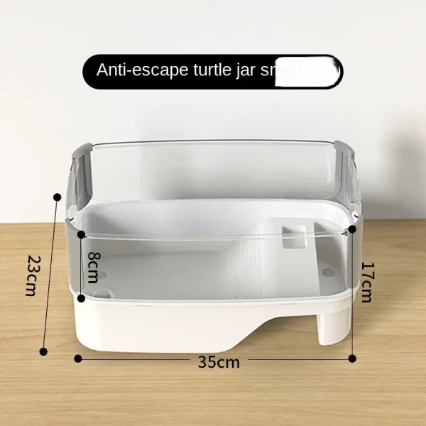 Plastic Transparency Turtle Tank House With Areas To Breed Feed Swim Bask Indoor Enclosure Water Turtles Cage Reptile Habitat - Image 6