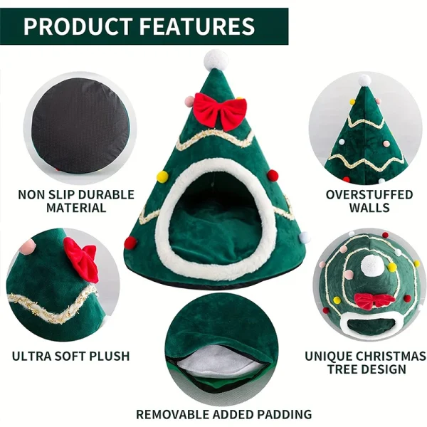 Houses for Cats Christmas Beds Winter Pet Supplies Warm Bed Puppy Accessories Things Cushions Accessory House Dog Habitats - Image 5